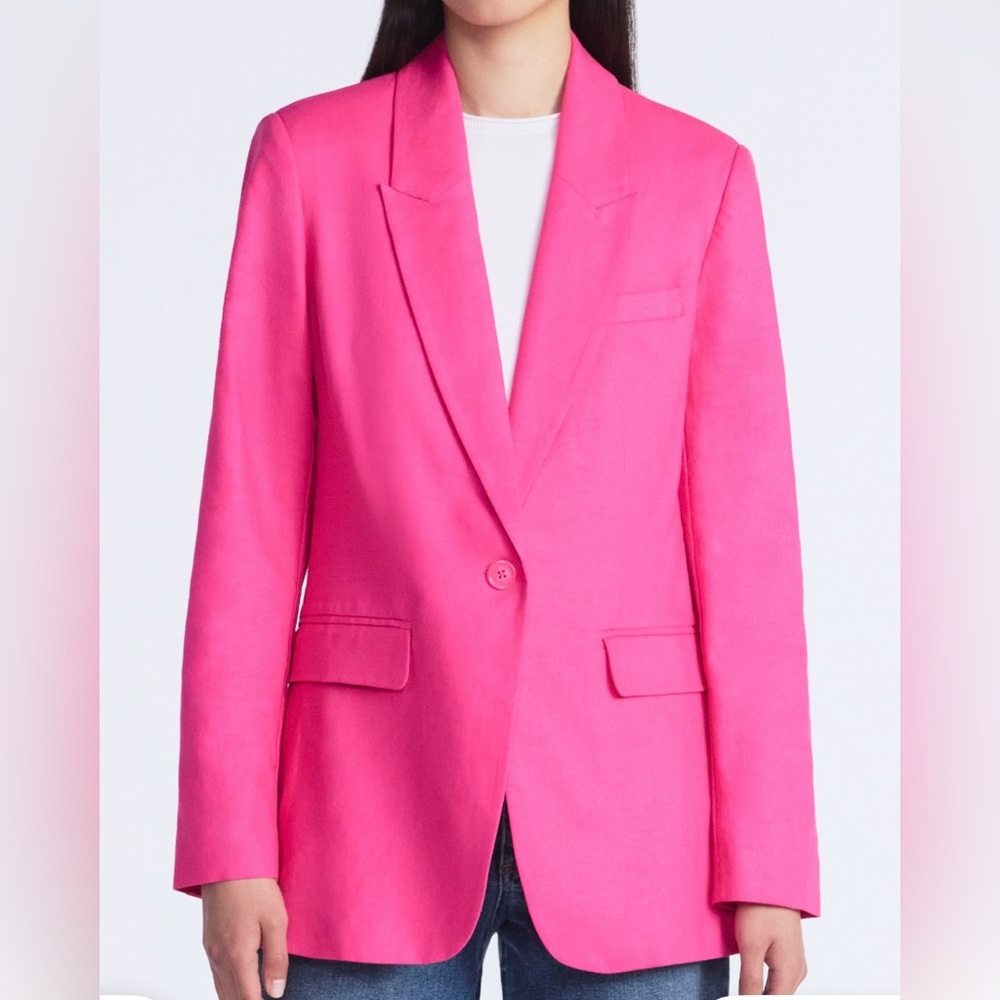 Fuchsia Women's Linen Blend Blazer